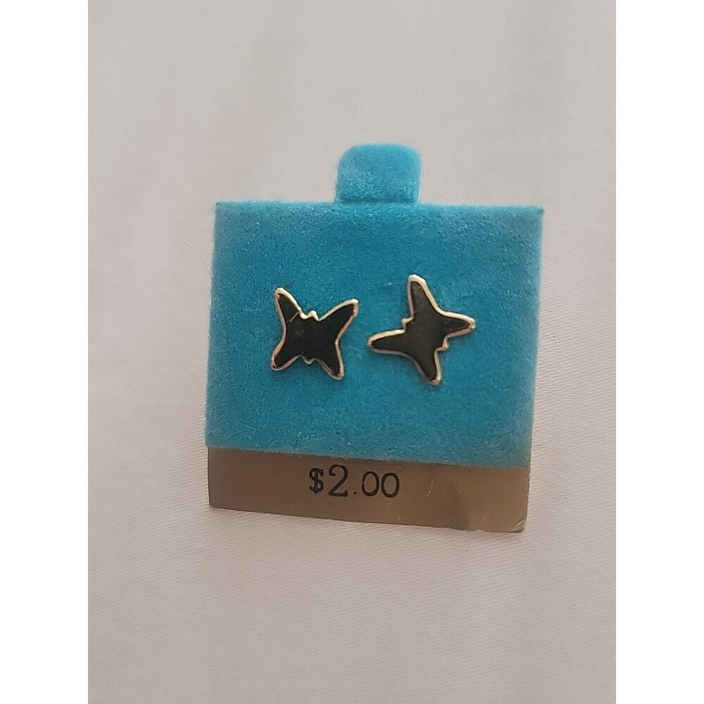 Vitg Goldtone Butterfly Stud Earrings New On Card NWT